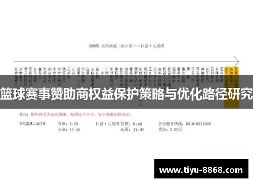 篮球赛事赞助商权益保护策略与优化路径研究